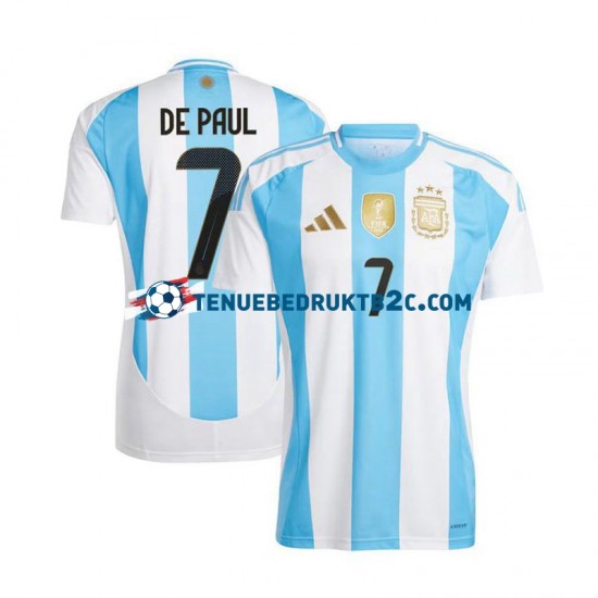 Thuisshirt Argentinië De Paul 7 Copa America Mannen 2024 S-S