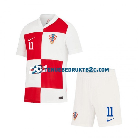 Thuisshirt Kroatië Marcelo Brozovic 11 Voetbalteneu Kinderen Europacup 2024 S-S