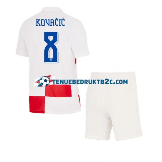 Thuisshirt Kroatië Mateo Kovacic 8 Voetbalteneu Kinderen Europacup 2024 S-S