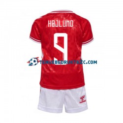 Thuisshirt Denemarken Hojlund 9 Voetbalteneu Kinderen Europacup 2024 S-S