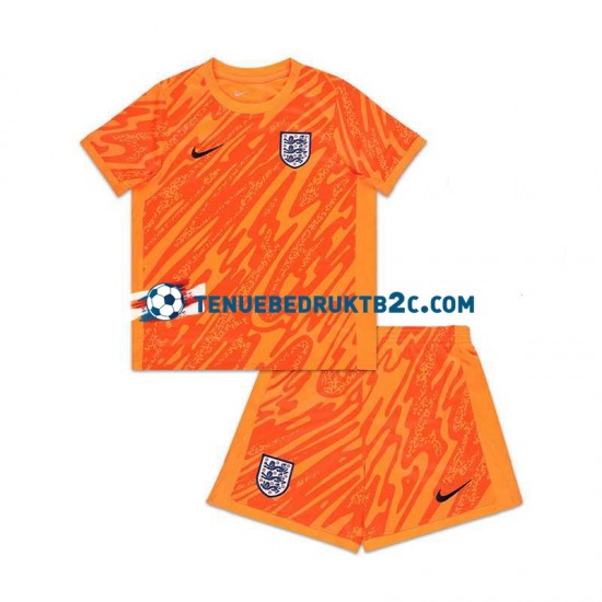 Thuisshirt Engeland Keeper Voetbalteneu Kinderen Europacup 2024 S-S Oranje