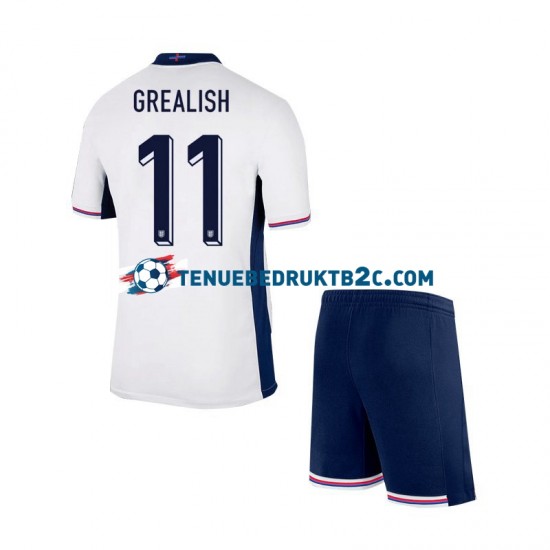 Thuisshirt Engeland Jack Grealish Voetbalteneu Kinderen Europacup 2024 S-S