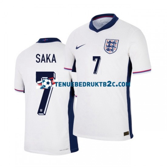 Thuisshirt Engeland Saka 7 Mannen Europacup 2024 S-S Wit