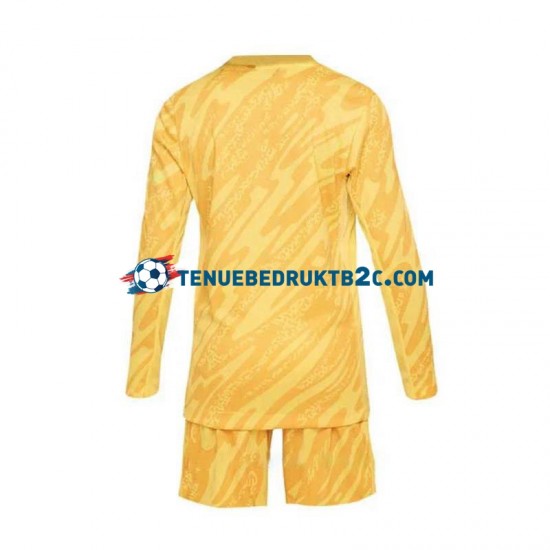 Thuisshirt Frankrijk Keeper Voetbalteneu Kinderen Europacup 2024 L-S Geel