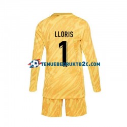 Thuisshirt Frankrijk Keeper Hugo Lloris 1 Voetbalteneu Kinderen Europacup 2024 L-S Geel