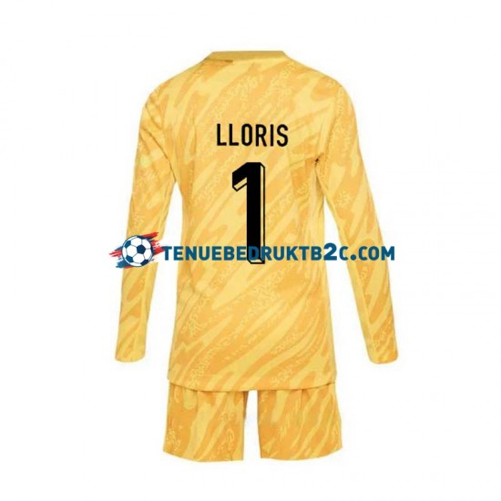 Thuisshirt Frankrijk Keeper Hugo Lloris 1 Voetbalteneu Kinderen Europacup 2024 L-S Geel