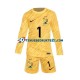 Thuisshirt Frankrijk Keeper Hugo Lloris 1 Voetbalteneu Kinderen Europacup 2024 L-S Geel