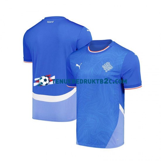 Thuisshirt IJsland Mannen 2024 S-S Blauw