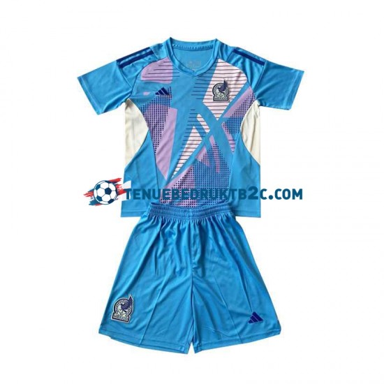3de shirt Mexico Keeper Voetbalteneu Kinderen 2024 S-S Blauw