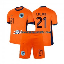 Thuisshirt Nederland Frenkie de Jong 21 Voetbalteneu Kinderen Europacup 2024 S-S