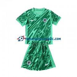 Thuisshirt Nederland Keeper Voetbalteneu Kinderen Europacup 2024 S-S Groente
