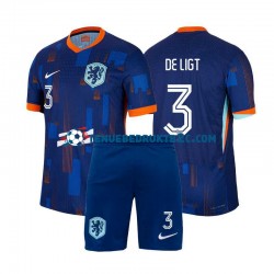 Uitshirt Nederland Matthijs de Ligt 3 Voetbalteneu Kinderen Europacup 2024 S-S