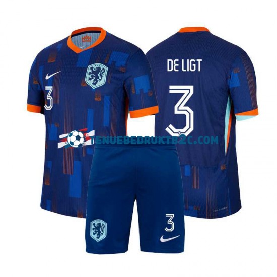 Uitshirt Nederland Matthijs de Ligt 3 Voetbalteneu Kinderen Europacup 2024 S-S