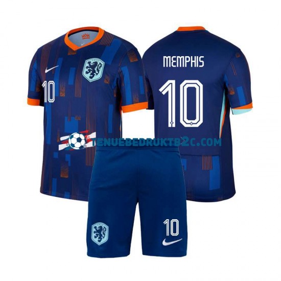 Uitshirt Nederland Memphis Depay 10 Voetbalteneu Kinderen Europacup 2024 S-S