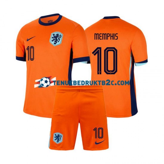 Thuisshirt Nederland Memphis Depay 10 Voetbalteneu Kinderen Europacup 2024 S-S