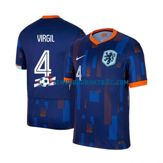 Uitshirt Nederland Virgil van Dijk 4 Mannen Europacup 2024 S-S