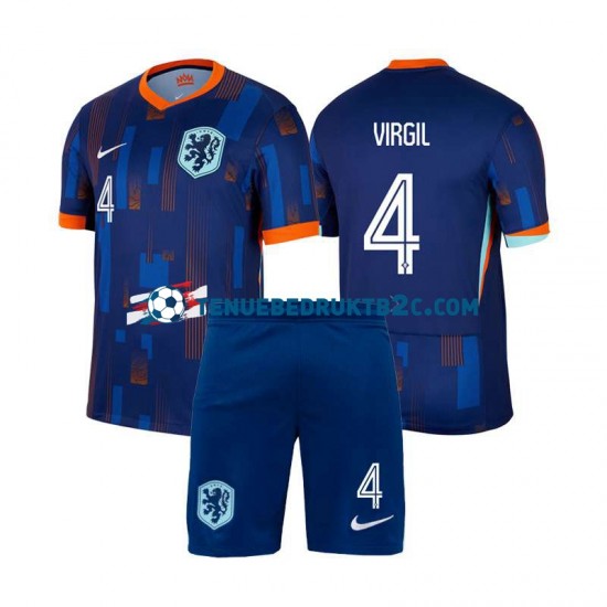 Uitshirt Nederland Virgil van Dijk 4 Voetbalteneu Kinderen Europacup 2024 S-S