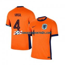 Thuisshirt Nederland Virgil van Dijk 4 Mannen Europacup 2024 S-S