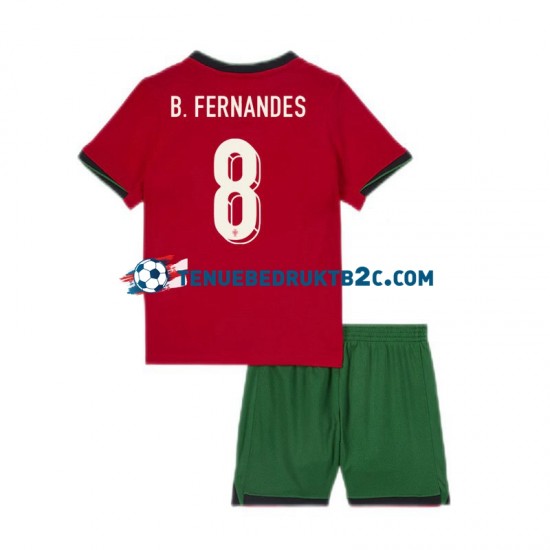 Thuisshirt Portugal Bruno Fernandes 8 Voetbalteneu Kinderen Europacup 2024 S-S