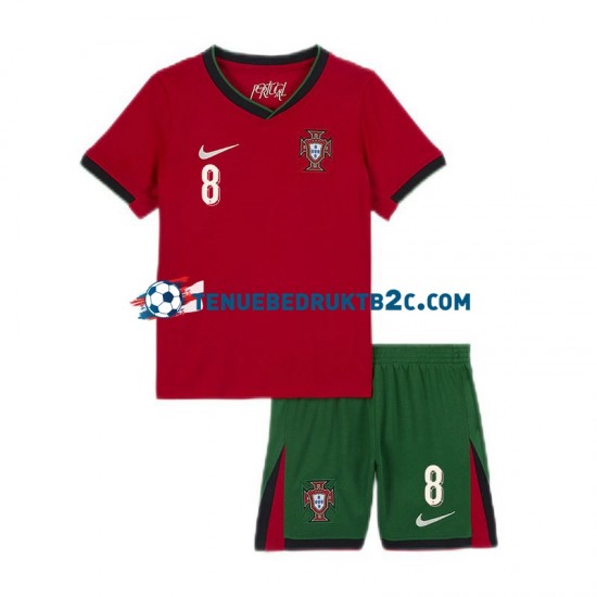 Thuisshirt Portugal Bruno Fernandes 8 Voetbalteneu Kinderen Europacup 2024 S-S