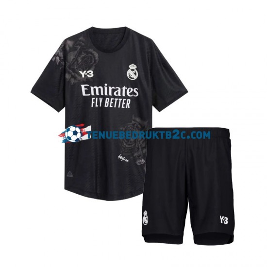 4de shirt Real Madrid Keeper Y3 Voetbalteneu Kinderen 2023-24 S-S Zwart