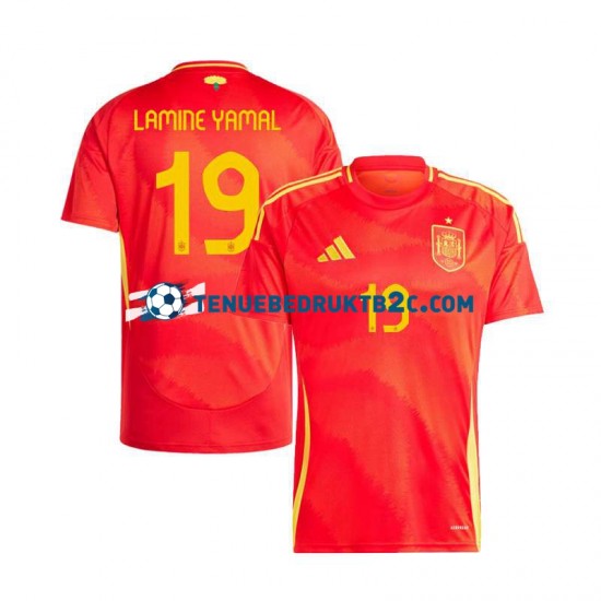 Thuisshirt Spanje Lamine Yamal 19 Mannen Europacup 2024 S-S