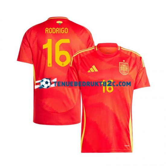 Thuisshirt Spanje Rodrigo 16 Mannen Europacup 2024 S-S