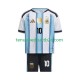 Thuisshirt Argentinië Lionel Messi 10 Voetbalteneu Kinderen WK 2026 S-S