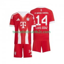 Thuisshirt FC Bayern München Luis Diaz 14 Voetbalteneu Kinderen 2025-26 S-S
