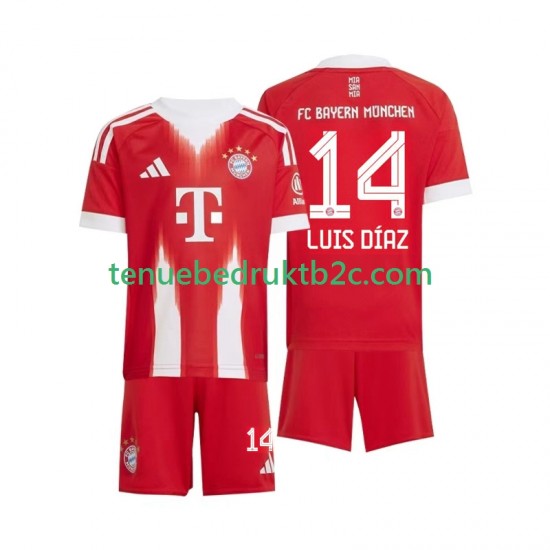 Thuisshirt FC Bayern München Luis Diaz 14 Voetbalteneu Kinderen 2025-26 S-S