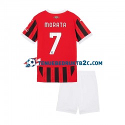 Thuisshirt AC Milan Alvaro Morata 7 Voetbalteneu Kinderen 2024-25 S-S