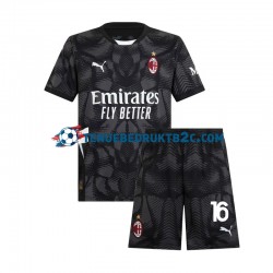 Thuisshirt AC Milan Keeper Mike Maignan 16 Voetbalteneu Kinderen 2024-25 S-S Zwart