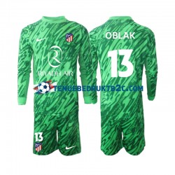 Uitshirt Atlético Madrid Keeper Jan Oblak 13 Voetbalteneu Kinderen 2024-25 L-S