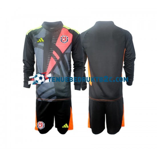 3de shirt Costa Rica Keeper Voetbalteneu Kinderen 2024 L-S Zwart