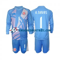 Thuisshirt Costa Rica Keeper Keylor Navas 1 Voetbalteneu Kinderen 2024 L-S Blauw