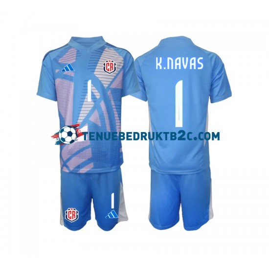 Thuisshirt Costa Rica Keeper Keylor Navas 1 Voetbalteneu Kinderen 2024 S-S Blauw