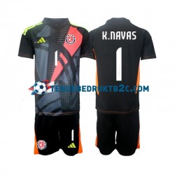 3de shirt Costa Rica Keeper Keylor Navas 1 Voetbalteneu Kinderen 2024 S-S Zwart
