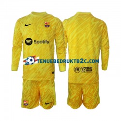 Uitshirt FC Barcelona Keeper Voetbalteneu Kinderen 2024-25 L-S