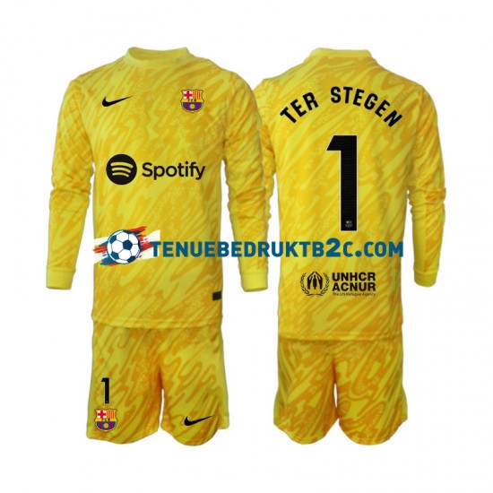 Uitshirt FC Barcelona Keeper Ter Stegen 1 Voetbalteneu Kinderen 2024-25 L-S