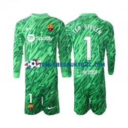 Thuisshirt FC Barcelona Keeper Ter Stegen 1 Voetbalteneu Kinderen 2024-25 L-S Groente