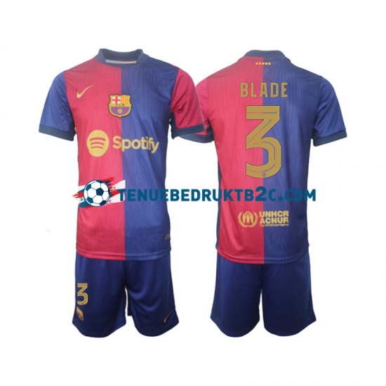 Thuisshirt FC Barcelona UCL Font Blade 3 Voetbalteneu Kinderen 2024-25 S-S