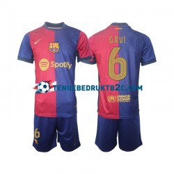 Thuisshirt FC Barcelona UCL Font Gavi 6 Voetbalteneu Kinderen 2024-25 S-S