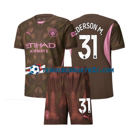 Thuisshirt Manchester City Keeper Ederson Moraes 31 Voetbalteneu Kinderen 2024-25 S-S