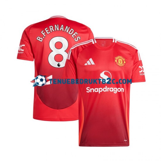 Thuisshirt Manchester United Bruno Fernandes 8 Mannen 2024-25 S-S Rood