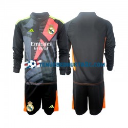 Uitshirt Real Madrid Keeper Voetbalteneu Kinderen 2024-25 L-S Zwart