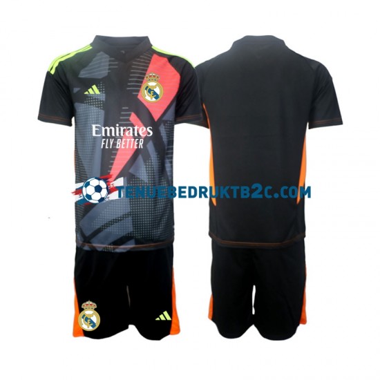 Uitshirt Real Madrid Keeper Voetbalteneu Kinderen 2024-25 S-S Zwart