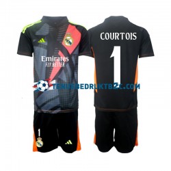 Uitshirt Real Madrid Keeper Thibaut Courtois 1 Voetbalteneu Kinderen 2024-25 S-S Zwart