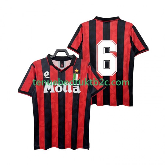 Thuisshirt Retro AC Milan 6 1993 Mannen 1994 S-S
