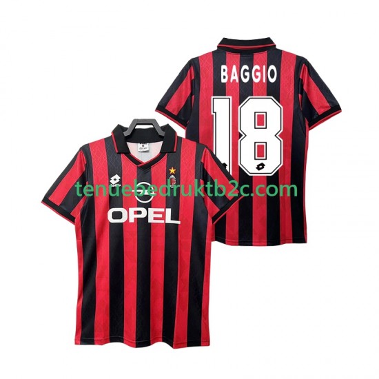 Thuisshirt Retro AC Milan BAGGIO 18 1995 1996 Mannen S-S