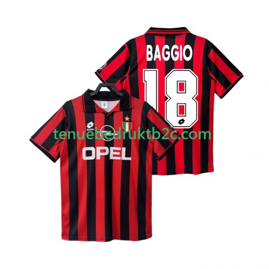 Thuisshirt Retro AC Milan BAGGIO 18 1996 1997 Mannen S-S